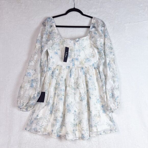 Lulus Decadent Charisma Ivory Floral Embroidered Bustier Mini Dress Size M NWT - Picture 6 of 9